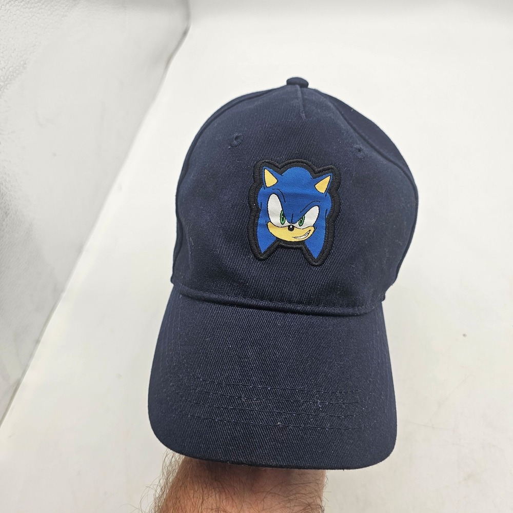 Sonic The Hedgehog SEGA Snapback Hat Navy Blue Character Patch Adjustable Cap